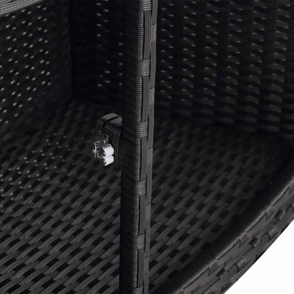 Black Poly Rattan Hot Tub Surround with Storage