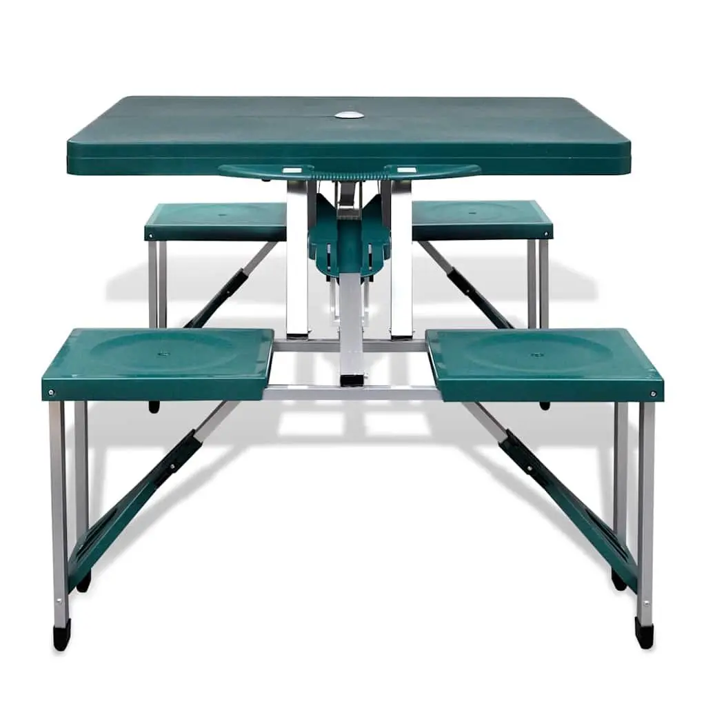 Foldable Camping Table Set with 4 Stools