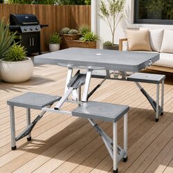 Durable Camping Table Set with 4 Stools for Outdoor Use