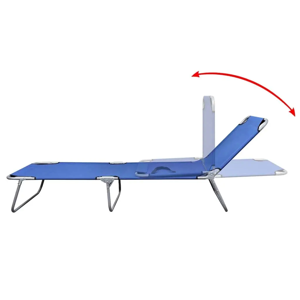 Adjustable Backrest Folding Sun Lounger in Blue