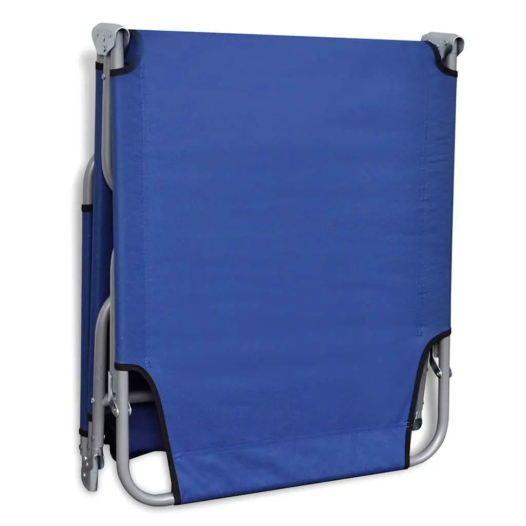 Adjustable Backrest Folding Sun Lounger in Blue
