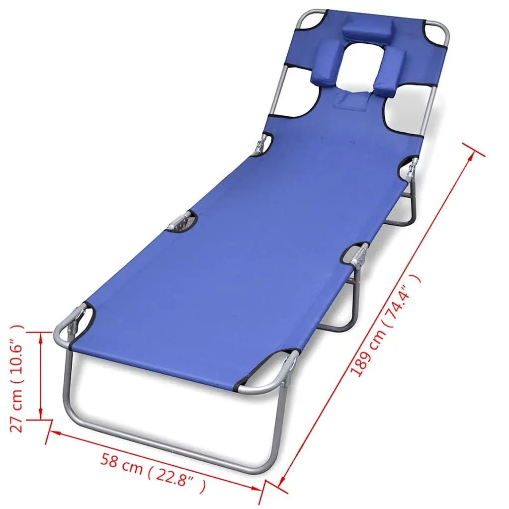 Folding Sun Lounger with Adjustable Backrest