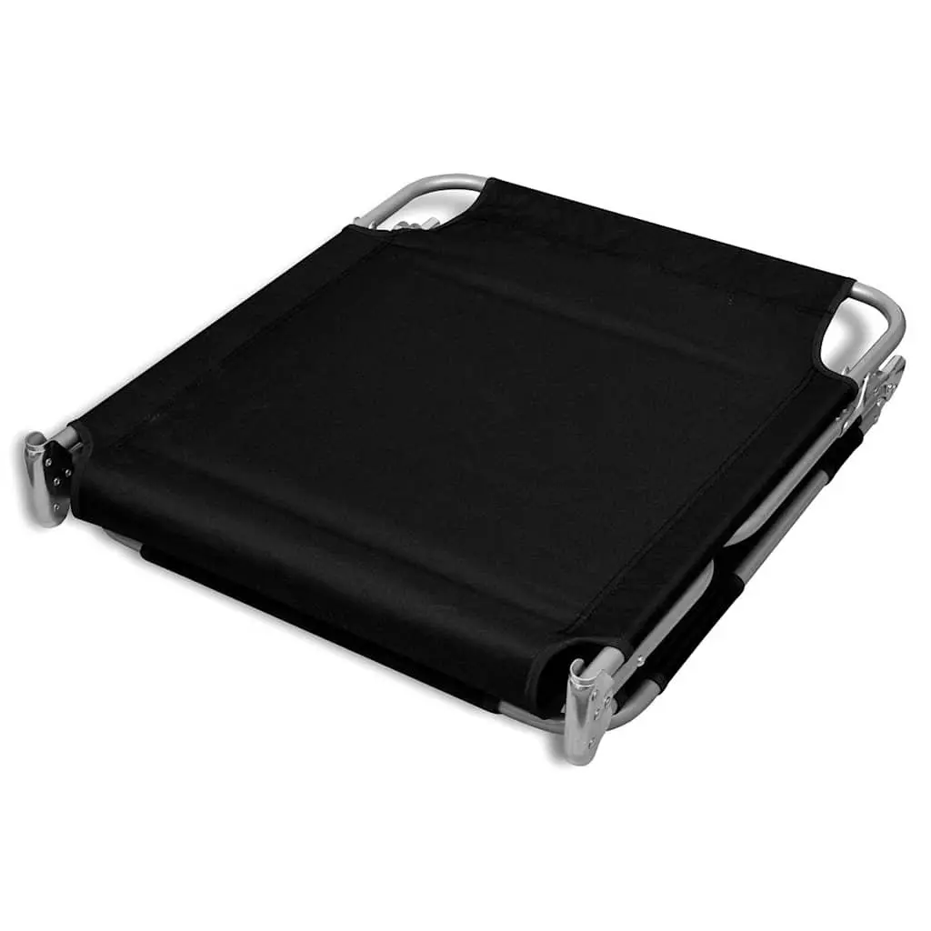 Black Folding Sun Lounger with Adjustable Backrest