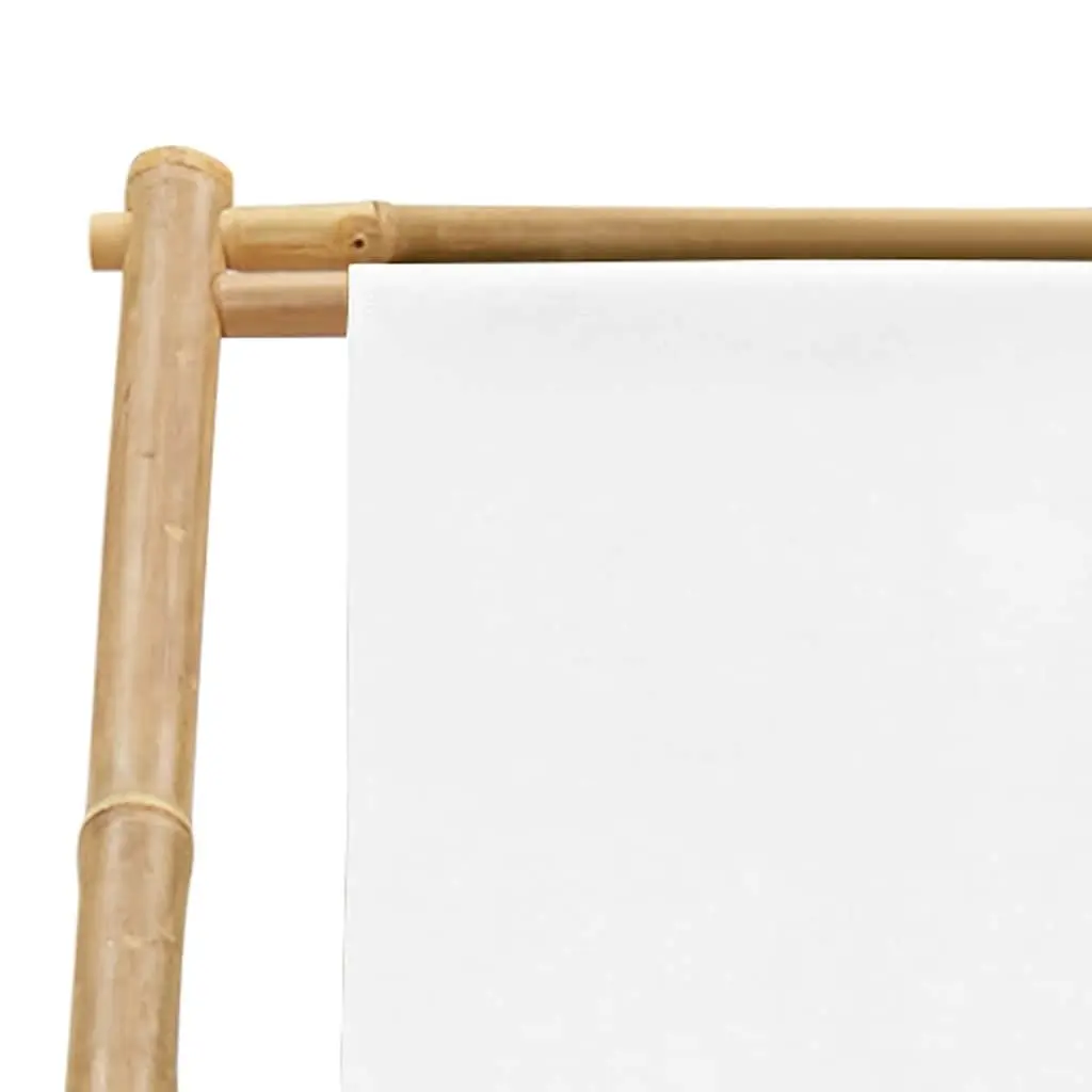 Bamboo Canvas Folding Deck Chair for Outdoor Relaxation