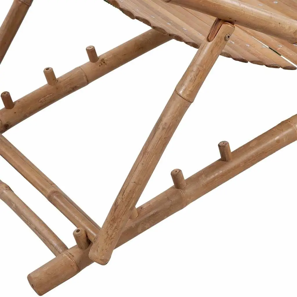 Bamboo Deck Chair with Footrest Adjustable Foldable Brown