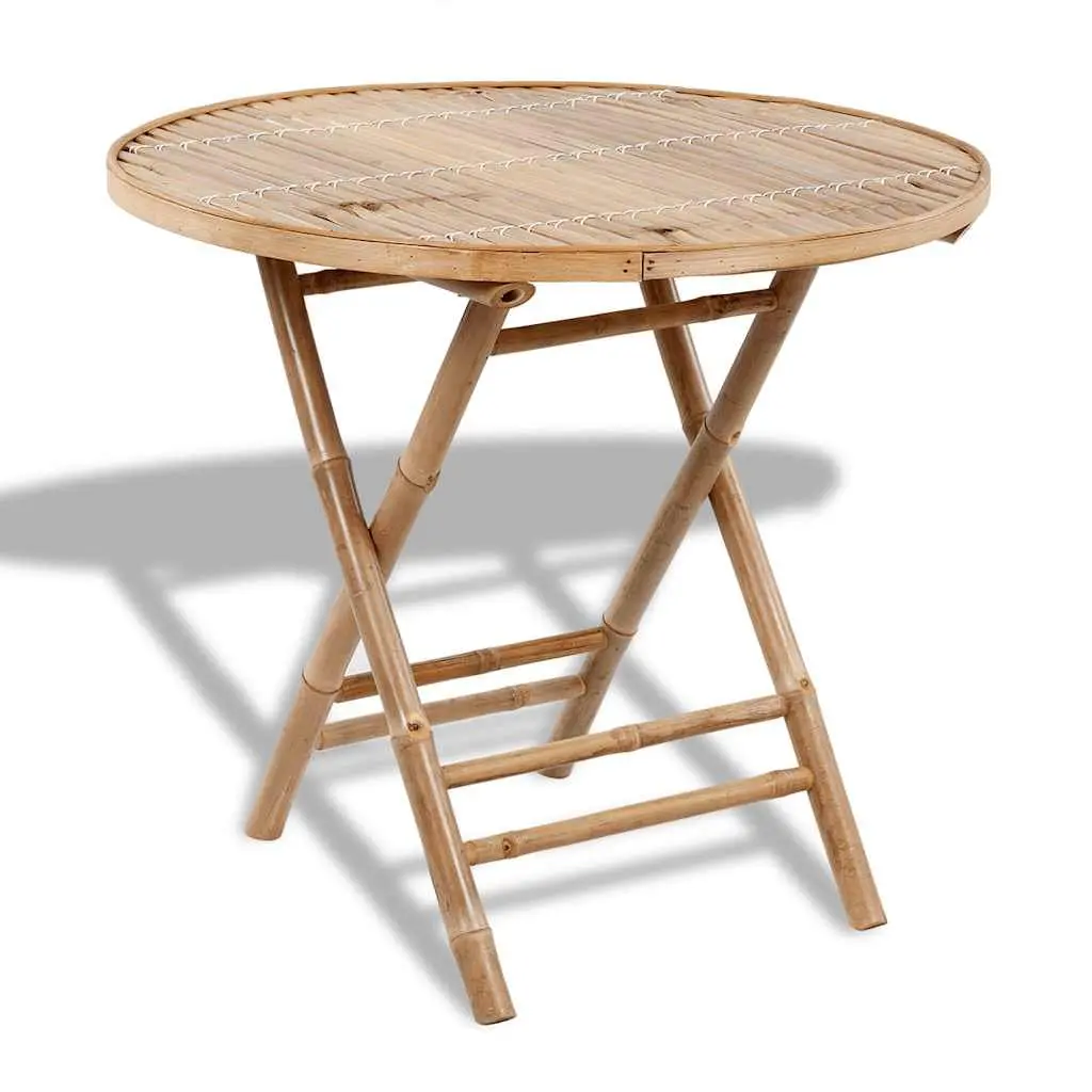 5-Piece Brown Bamboo Folding Outdoor Dining Set