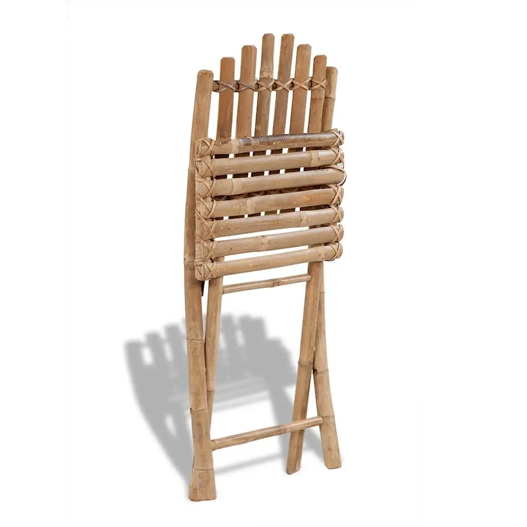 5-Piece Brown Bamboo Folding Outdoor Dining Set