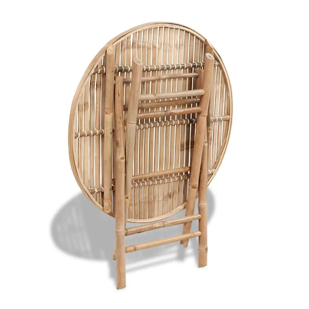 5-Piece Brown Bamboo Folding Outdoor Dining Set