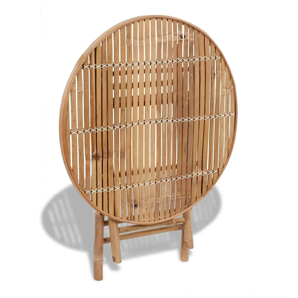 5-Piece Brown Bamboo Folding Outdoor Dining Set