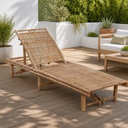 Adjustable Bamboo Sun Lounger for Outdoor Relaxation