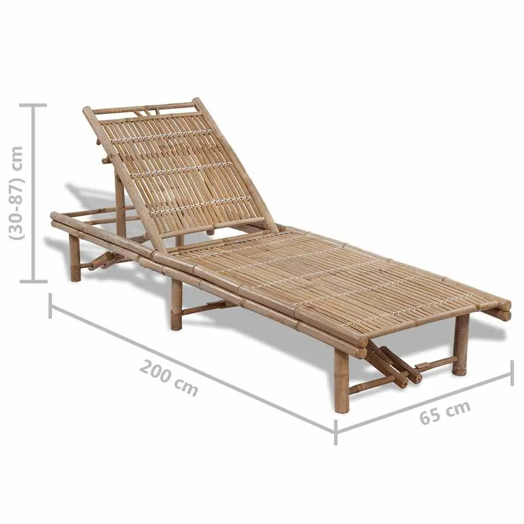 Adjustable Bamboo Sun Lounger for Outdoor Relaxation