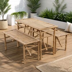 Foldable Outdoor Beer Table with 2 Benches 100 cm
