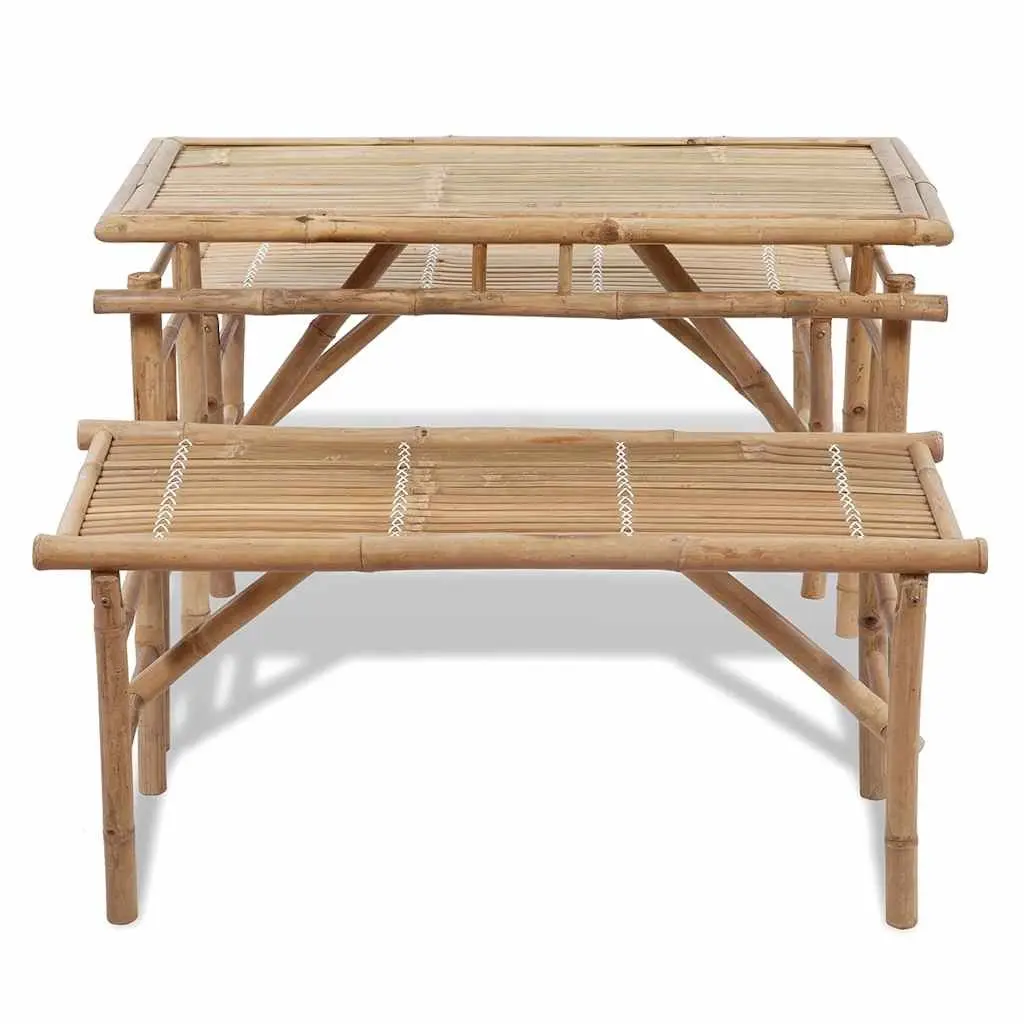 Foldable Outdoor Beer Table with 2 Benches 100 cm