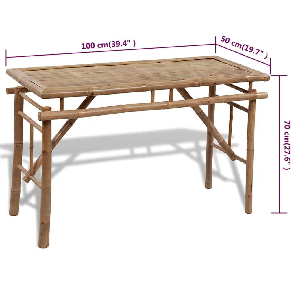 Foldable Outdoor Beer Table with 2 Benches 100 cm