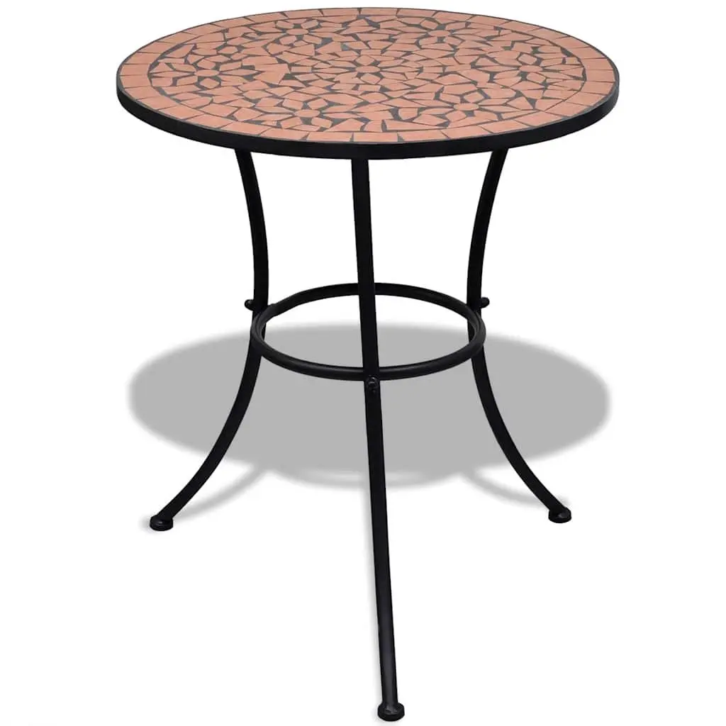Mosaic Bistro Table Ceramic 60cm Brown Outdoor Garden Furniture
