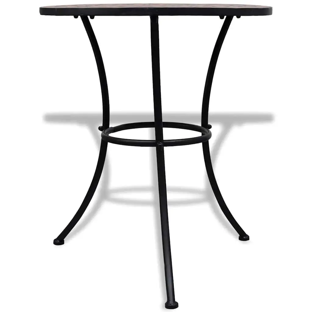 Mosaic Bistro Table Ceramic 60cm Brown Outdoor Garden Furniture