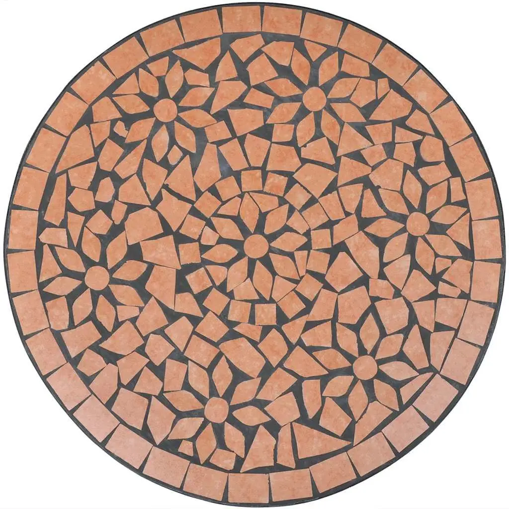 Mosaic Bistro Table Ceramic 60cm Brown Outdoor Garden Furniture