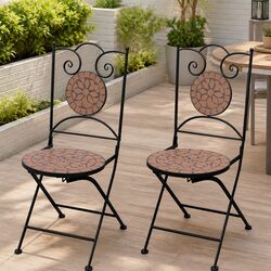 Durable Folding Bistro Chairs 2 pcs for Outdoor Use