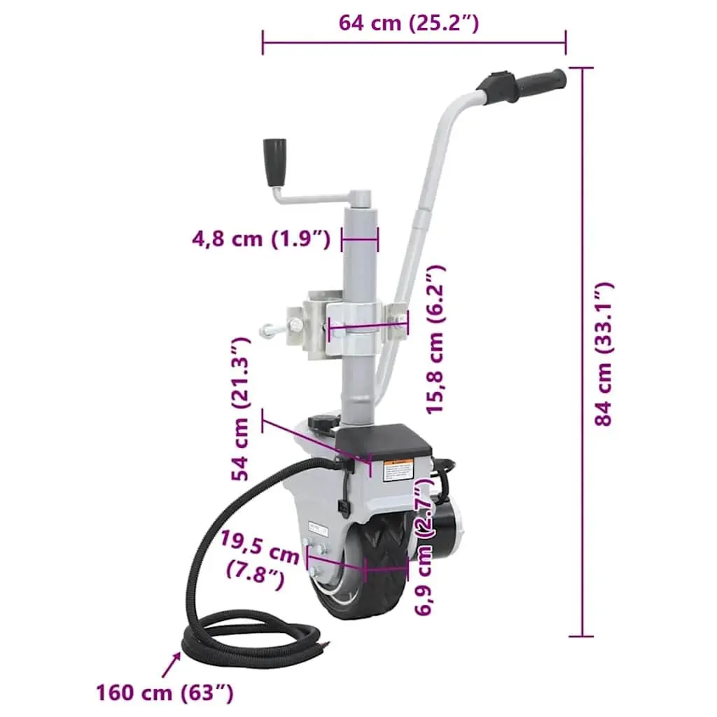 Motorised Trailer Mover 12V 350W Black
