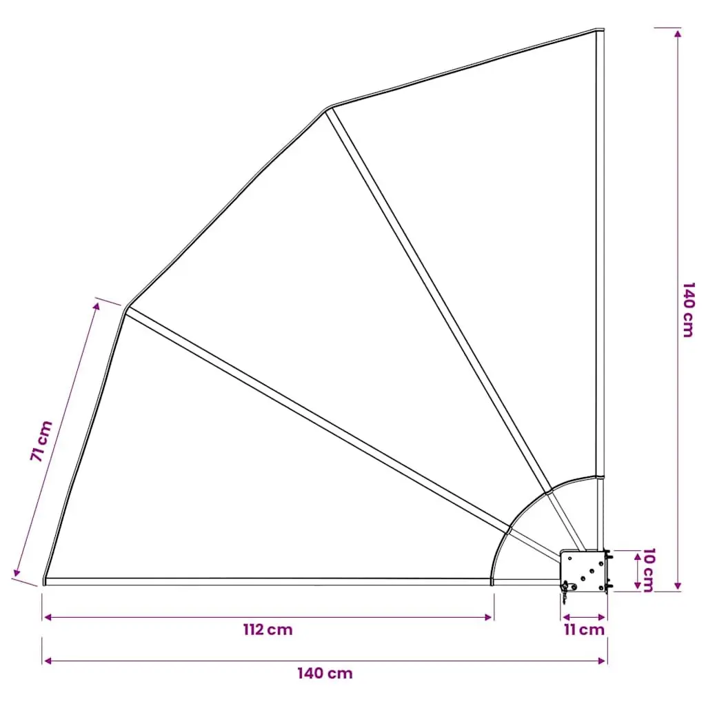 Collapsible Side Awning Polyester 140 x 140 cm Grey
