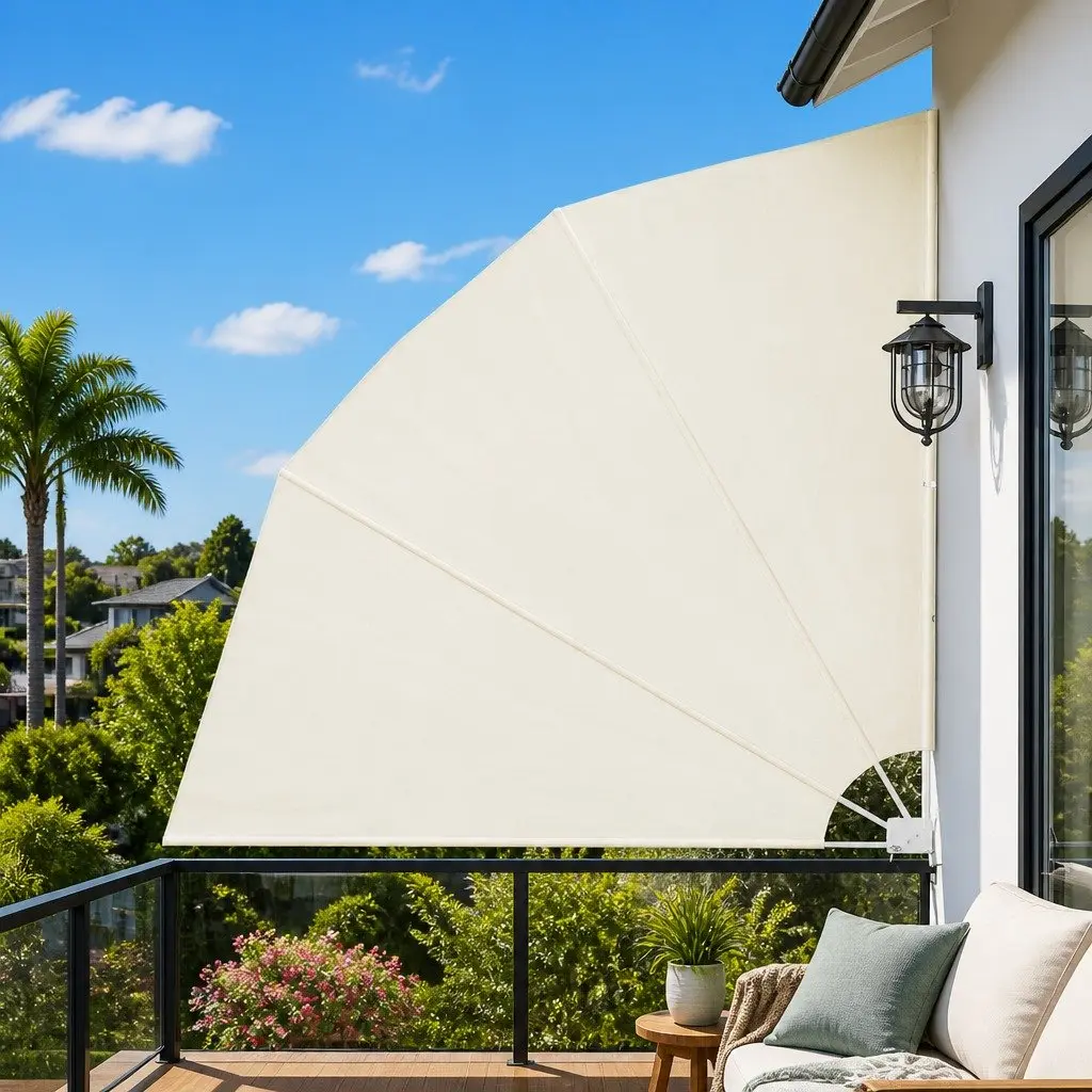 Cream Collapsible Side Awning 210x210cm