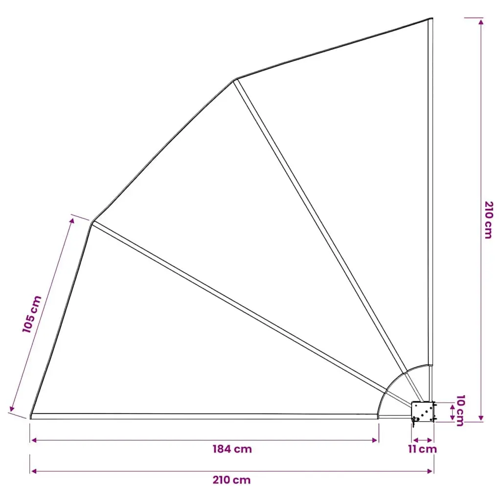 Cream Collapsible Side Awning 210x210cm