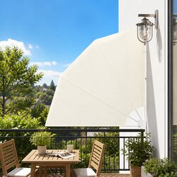 Cream Collapsible Side Awning for Outdoor Spaces 140x140 cm
