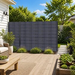 Durable Grey PVC Fence Panel 70x0.19m Privacy Screen