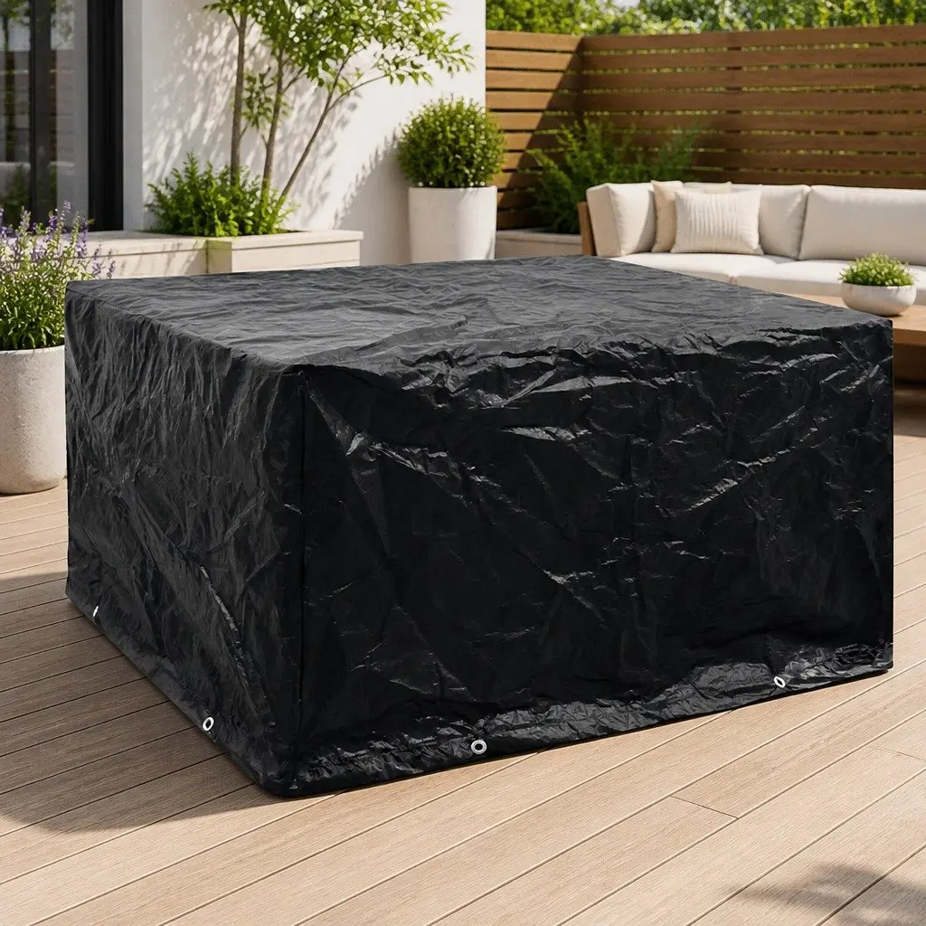 Black Garden Furniture Cover 172x113x73cm for Rattan Sets