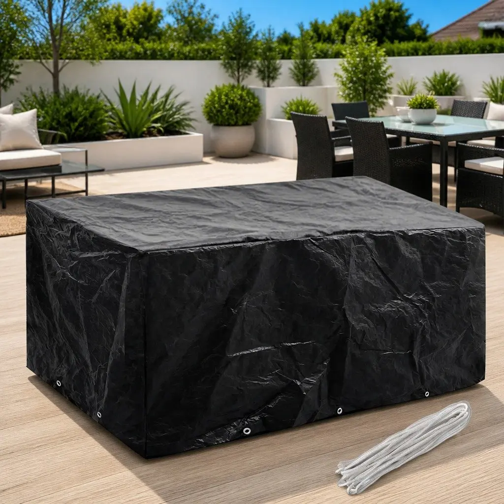 Black Outdoor Rattan Furniture Cover 240x140x90cm