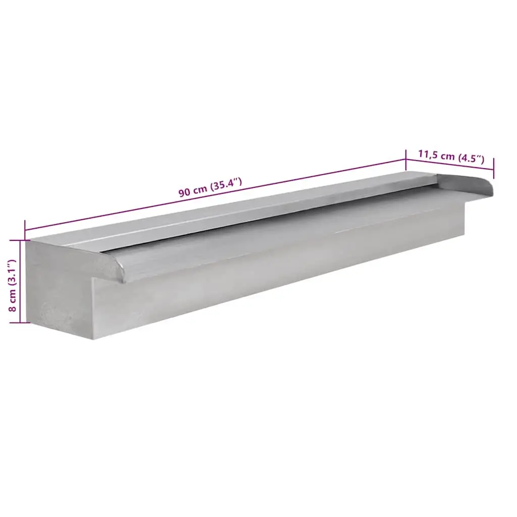 Silver Rectangular Waterfall Fountain for Pools