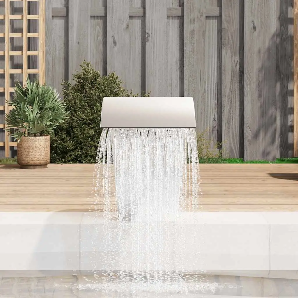 Waterfall Fountain Silver 45 x 30 x 60 cm Outdoor Garden Pool Feature