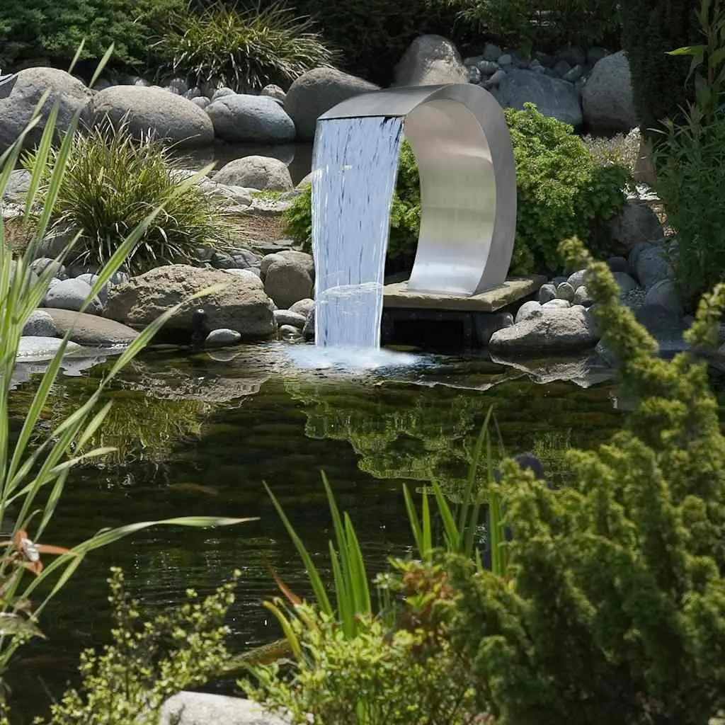 Waterfall Fountain Silver 45 x 30 x 60 cm Outdoor Garden Pool Feature