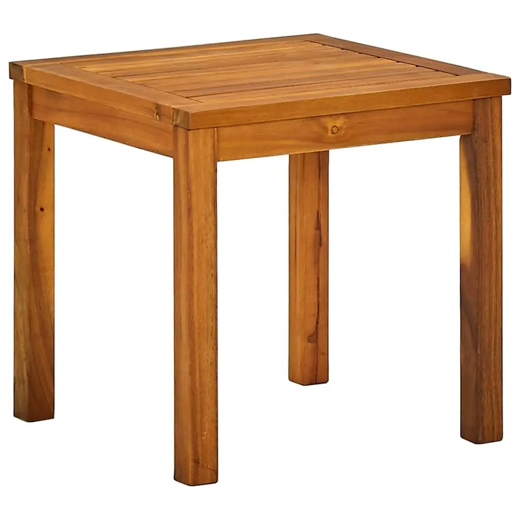 Sun Lounger Acacia Wood Textilene Adjustable Brown with Side Table