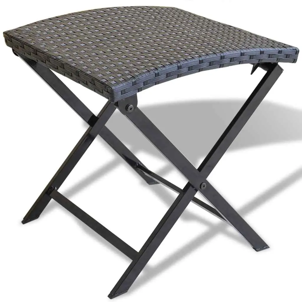 Folding Stool with Durable Rattan Seat