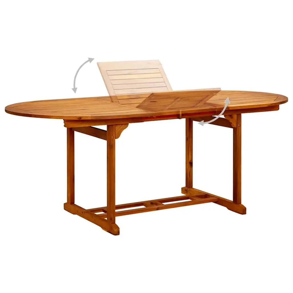 Brown Extendable Outdoor Dining Table 150-200x100x75cm