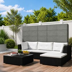 Durable 5 Piece Black Outdoor Lounge Set with Cushions