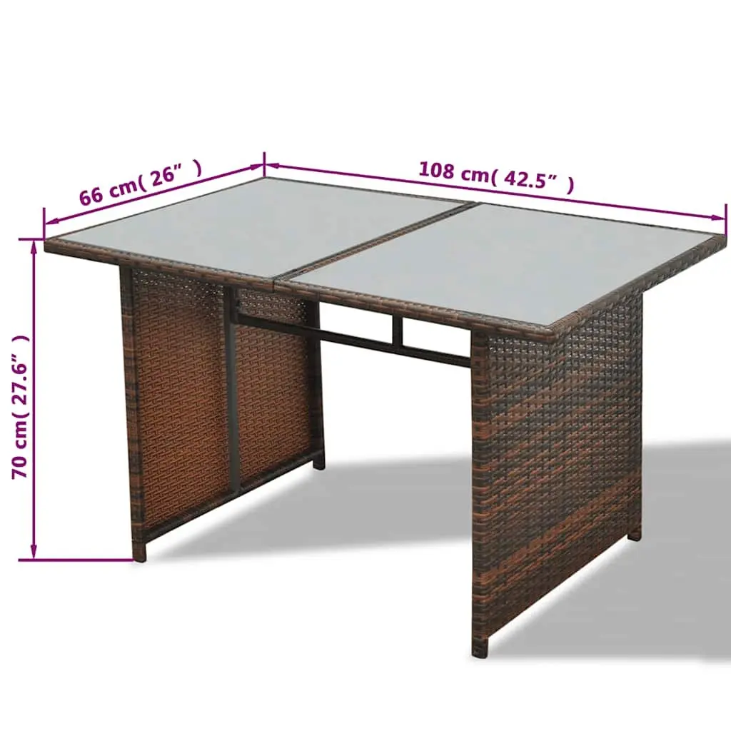 10 Piece Outdoor Lounge Set Poly Rattan Brown Furniture