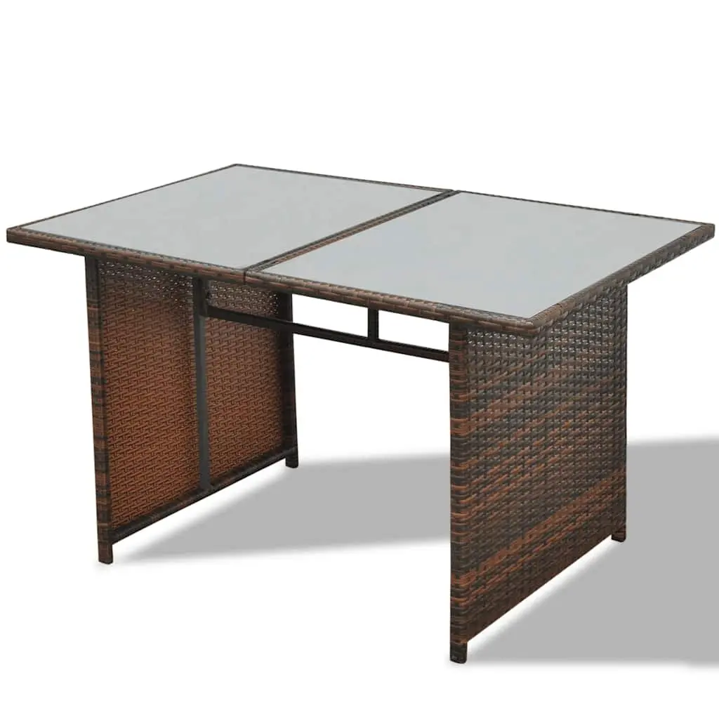 10 Piece Outdoor Lounge Set Poly Rattan Brown Furniture