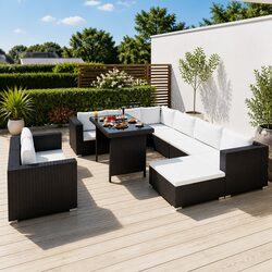 Stylish 10-Piece Garden Lounge Set with Durable Build