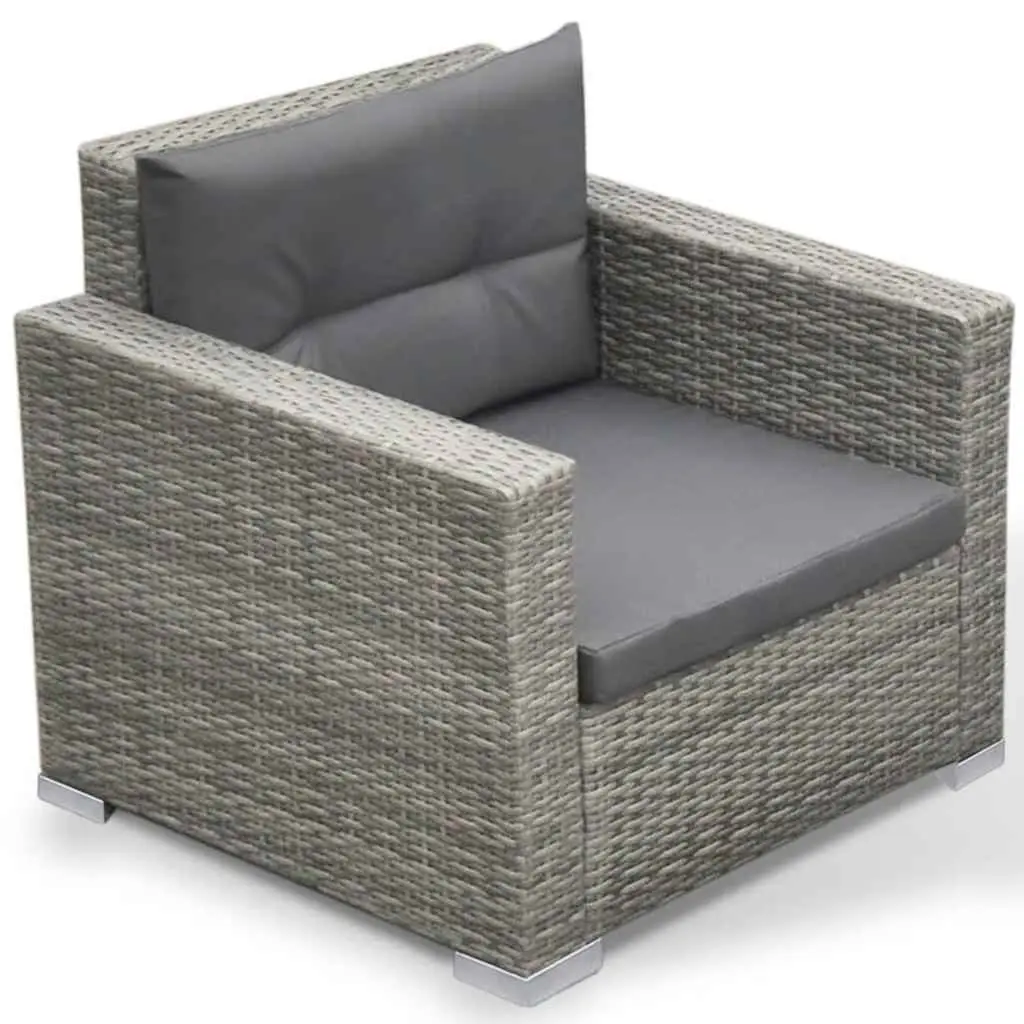 Grey Poly Rattan 6 Piece Outdoor Lounge Set