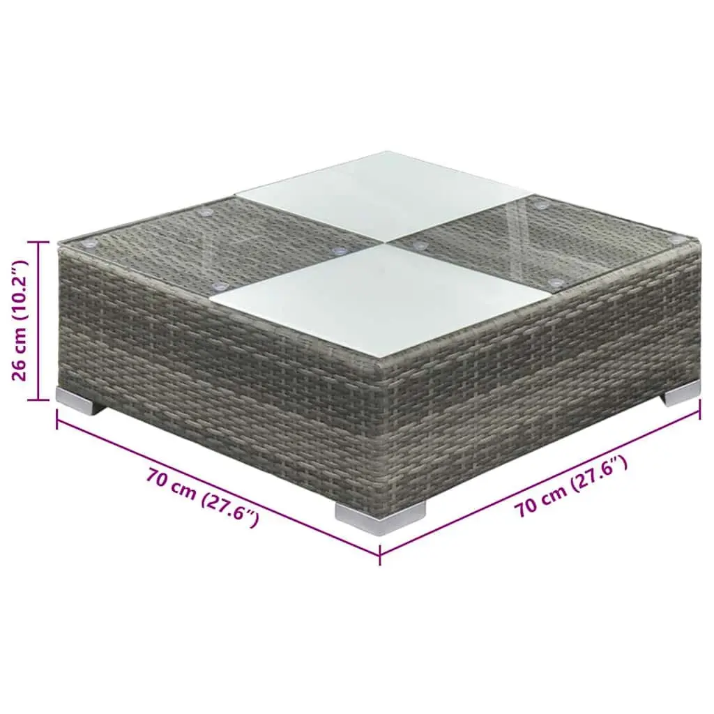 Grey Poly Rattan 6 Piece Outdoor Lounge Set