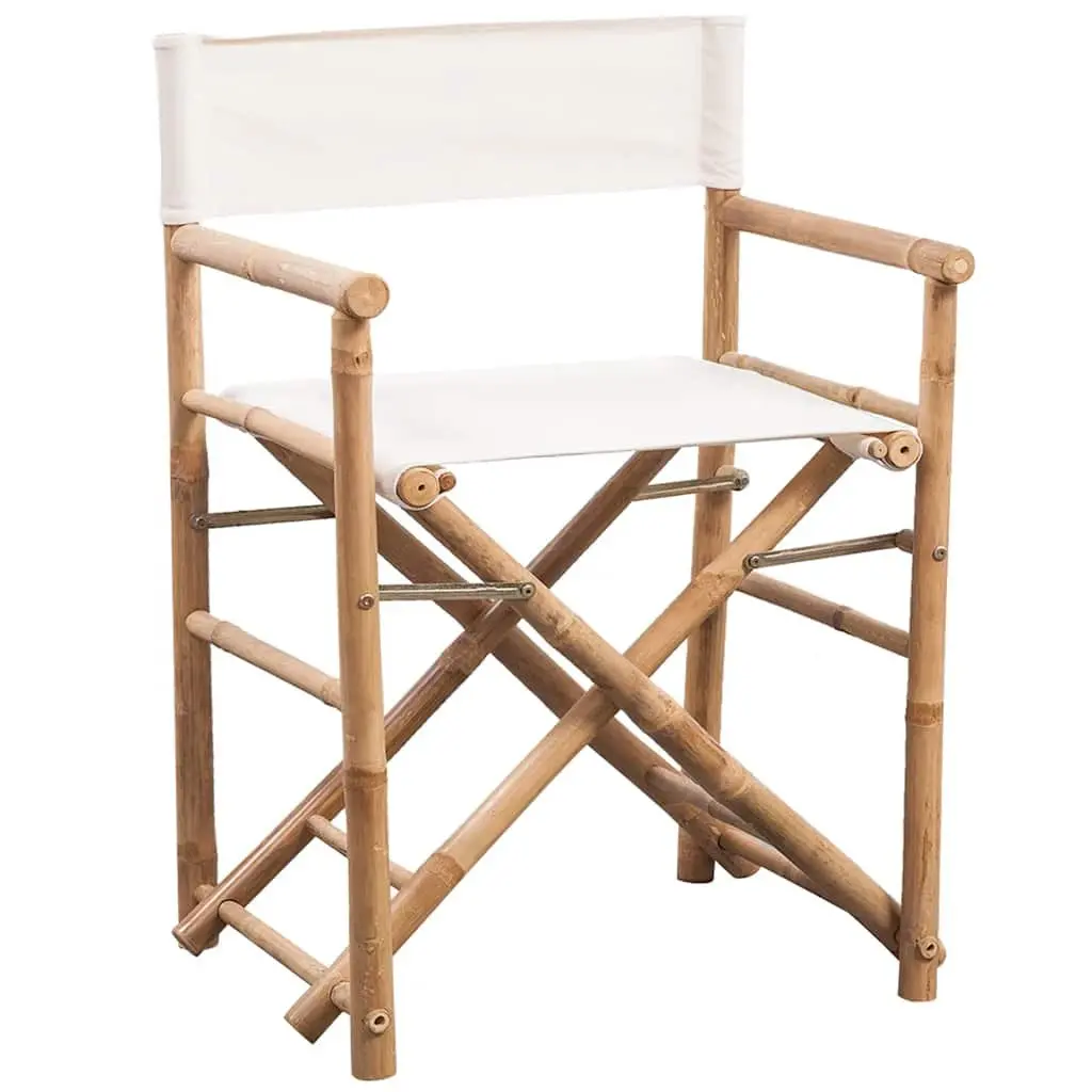 Bamboo Canvas Director's Chair Set for Outdoor Use