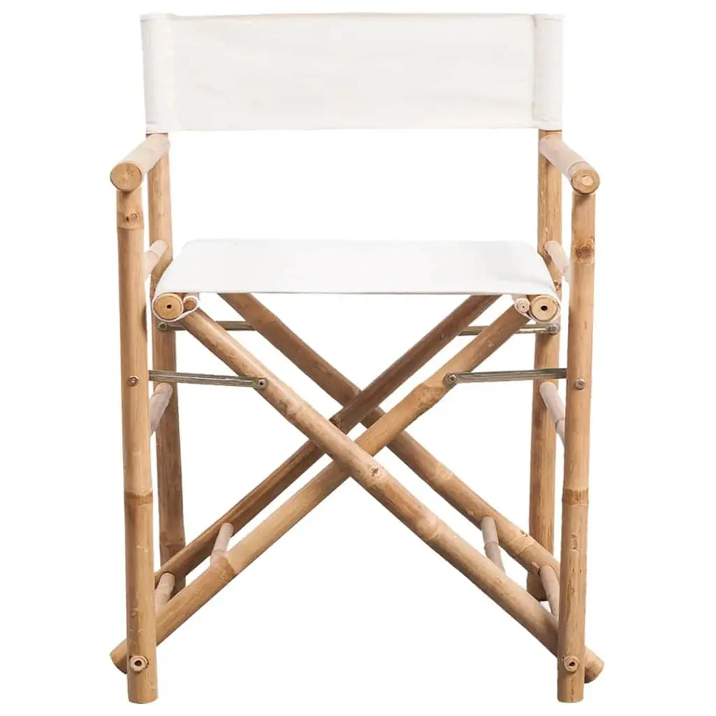 Bamboo Canvas Director's Chair Set for Outdoor Use