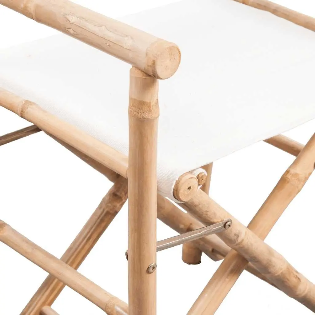 Bamboo Canvas Director's Chair Set for Outdoor Use