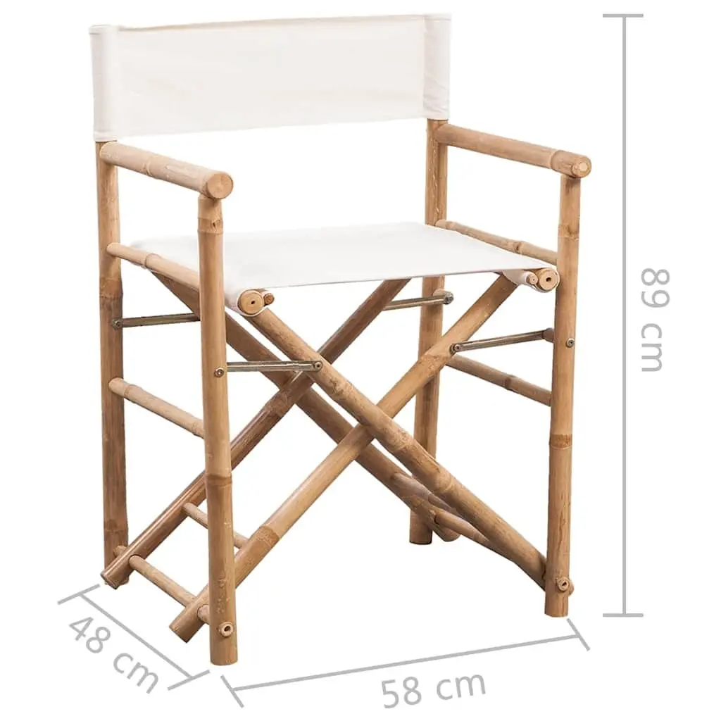 Bamboo Canvas Director's Chair Set for Outdoor Use