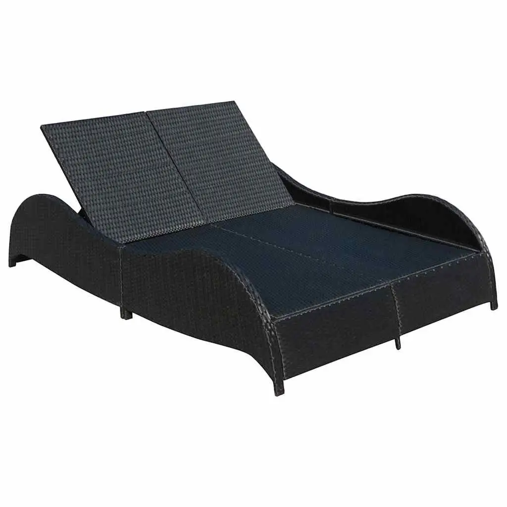 Rattan Double Sun Lounger with Adjustable Backrest