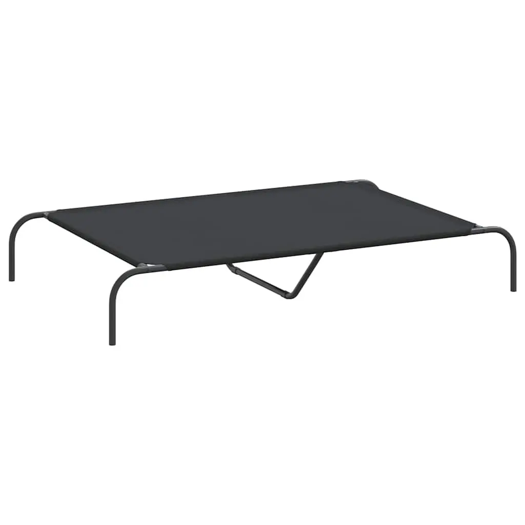 Elevated Dog Bed Oxford Fabric 130x80x20cm Black Steel Frame