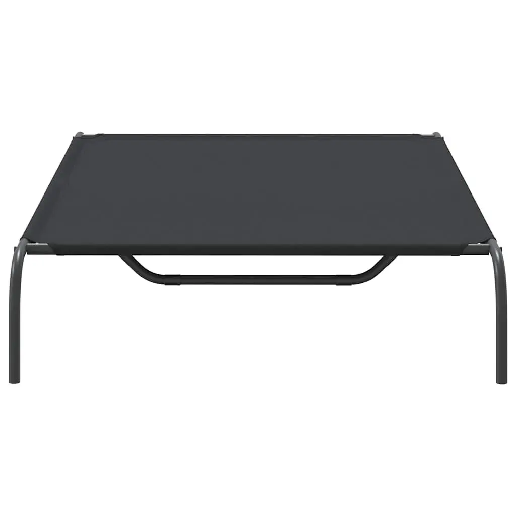 Elevated Dog Bed Oxford Fabric 130x80x20cm Black Steel Frame