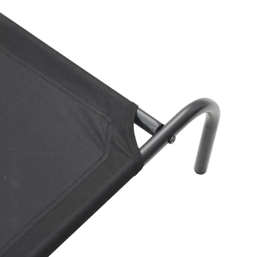 Elevated Dog Bed Oxford Fabric 130x80x20cm Black Steel Frame